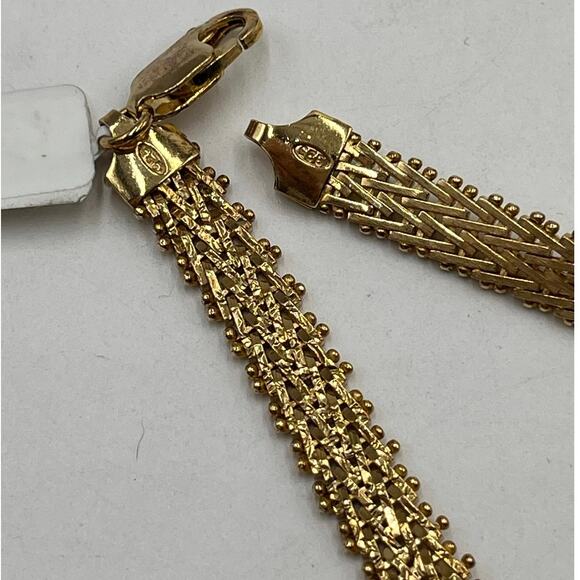 Italy Vermeil Sterling Silver .925 Gold Plated Signed Italy Bracelet - Picture 9 of 12